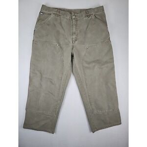 Sorel Duck Canvas Thick‎ Double Knee Work Pants Men's Size 40x27 Olive Green